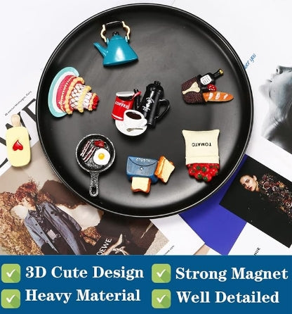 5PCS Food Fridge Magnets Blind Bag Food Magnets for Fridge,Fun Refrigerator Magnets Decorative,Cute Magnets Fridge Large Resin Strong Magnets for Kitchen Decor