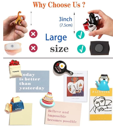 5PCS Food Fridge Magnets Blind Bag Food Magnets for Fridge,Fun Refrigerator Magnets Decorative,Cute Magnets Fridge Large Resin Strong Magnets for Kitchen Decor