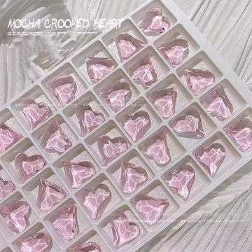 Crooked Heart Shape Large Rhinestone  3D Nail Art Glitter DIY