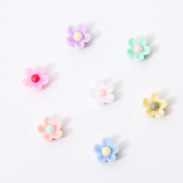 Pastoral fresh flowers mixed colors flat back resin nail decoration