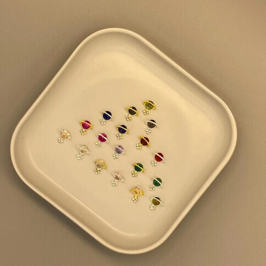 Planet pack-MIXED COLORS （more than 20  different colors ）, colorful stones with small shining stones